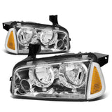 06-10 Dodge Charger Chrome Housing Headlights w/ Amber Corner