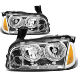 06-10 Dodge Charger Chrome Housing Headlights w/ Amber Corner