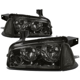 2006-2010 Dodge Charger Smoke Housing Headlights with Clear Corner