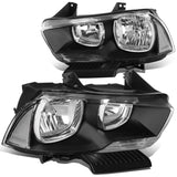 2011-2014 Dodge Charger Black Housing Headlights w/ Clear Corners