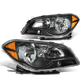 2008-2012 Chevrolet Malibu Black Housing Headlights with Amber Corner