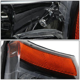 2003-2006 Chevrolet Silverado Avalanche Black Amber Headlights 2PC