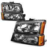 03-06 Chevrolet Silverado/Avalanche Black Housing Headlights 4PC Set