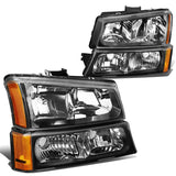 03-06 Chevrolet Silverado/Avalanche Black Housing Headlights 4PC Set
