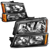 03-06 Chevrolet Silverado/Avalanche Black Housing Headlights 4PC Set