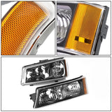 03-06 Chevrolet Silverado/Avalanche Black Housing Headlights 4PC Set