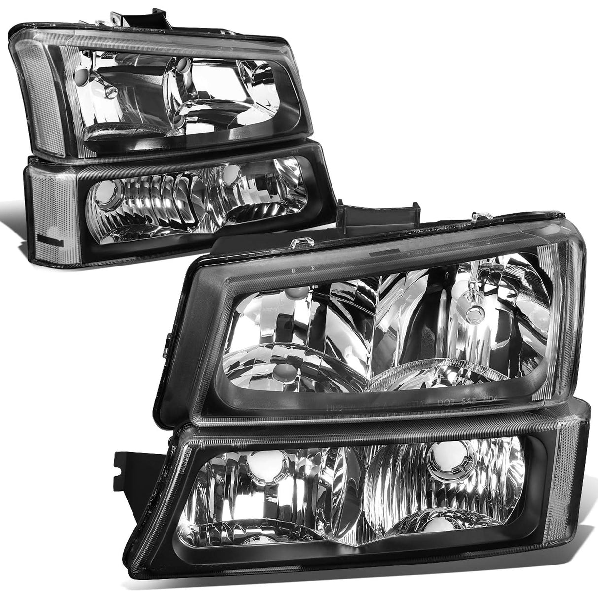 03-06 Chevrolet Silverado/Avalanche Black Housing Headlights 4PC Set