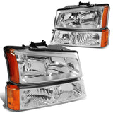 03-06 Chevy Silverado/Avalanche Chrome Headlights 4PC Set 9005/9006