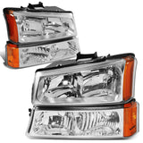 03-06 Chevy Silverado/Avalanche Chrome Headlights 4PC Set 9005/9006