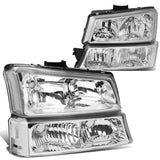 03-06 Chevrolet Silverado / Avalanche Chrome Clear Headlights 4PC Set