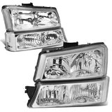 03-06 Chevrolet Silverado / Avalanche Chrome Clear Headlights 4PC Set