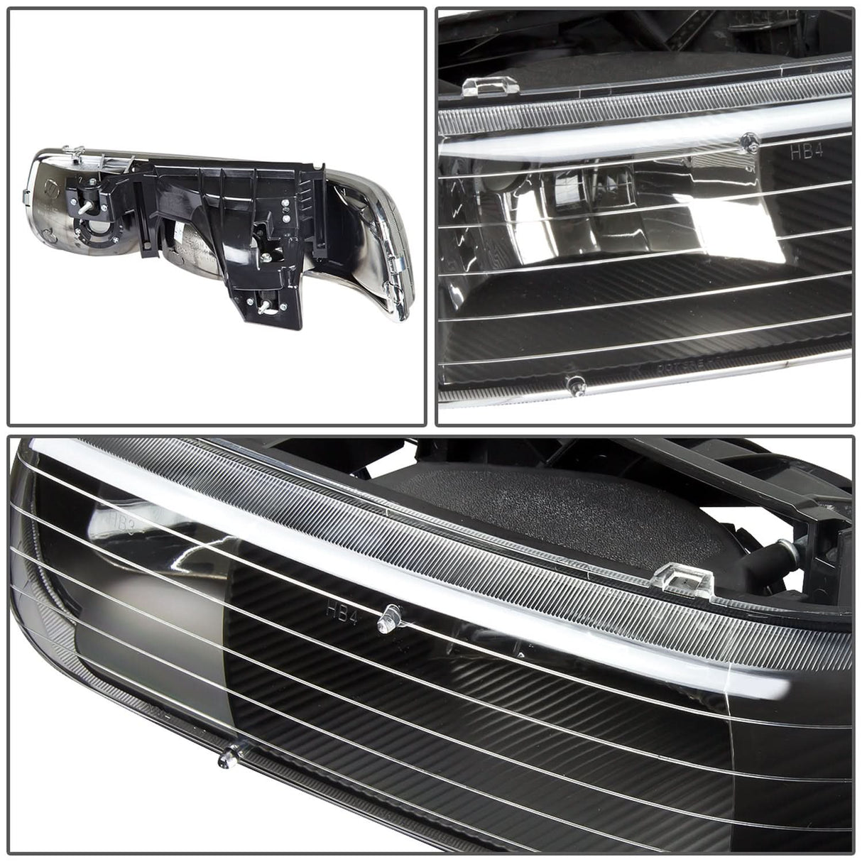 99-06 Chevrolet Silverado Suburban Tahoe Black Housing Headlights