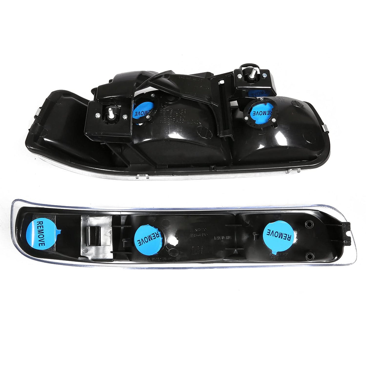 99-06 Chevrolet Silverado Suburban Tahoe Black Amber Headlights 4PC