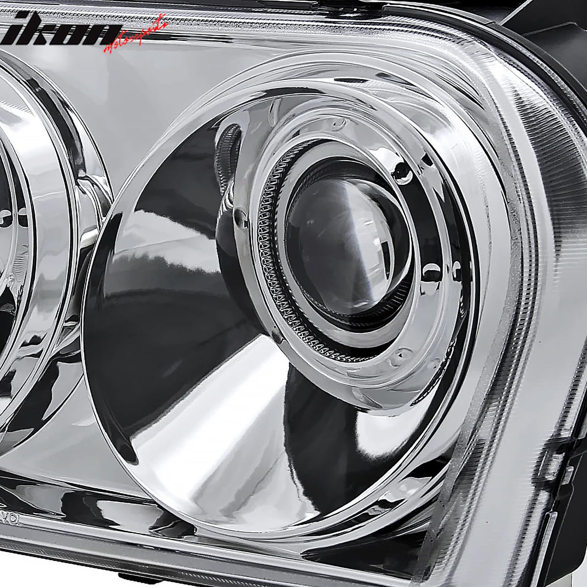2005-2010 Chrysler 300 Clear Chrome Front Projector Head Lights Pair
