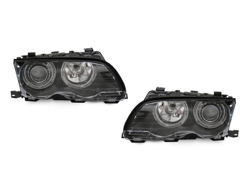2002-2003 BMW E46 2D/Cabrio Black Headlights with Motor