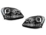 2006-2008 Mercedes W164 Ml-Class Depo Black Projector Headlight W/ Led Strip
