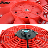 Universal 12 in Red Electric Radiator Engine Cooling Fan W/ Mount Kit