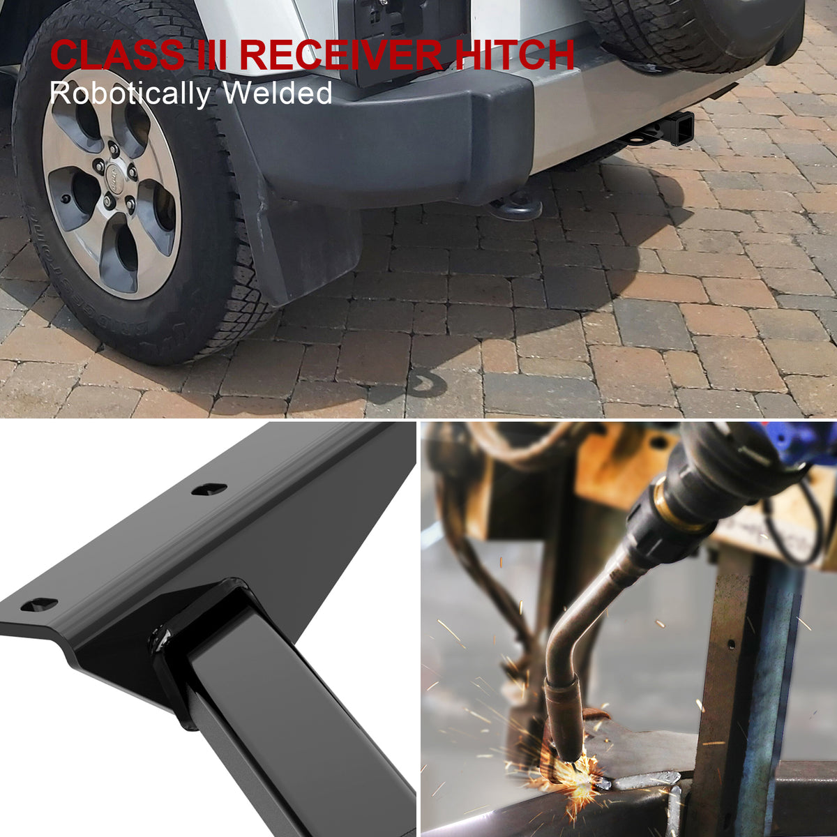 Carbon Steel Rear Hitch Class 3 2007-2018 Jeep Wrangler JK\2018-2025 Jeep Wrangler JL (Excluding Diesel Models) HT18CCC92