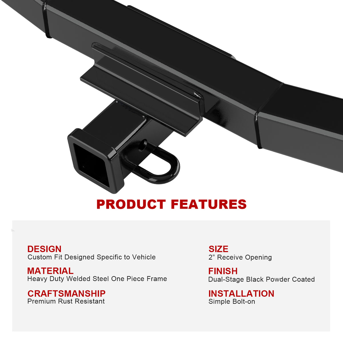Carbon Steel Rear Hitch Class 3 2005-2010 Kia Sportage\2005-2009 Hyundai Tucson HT18CCH83