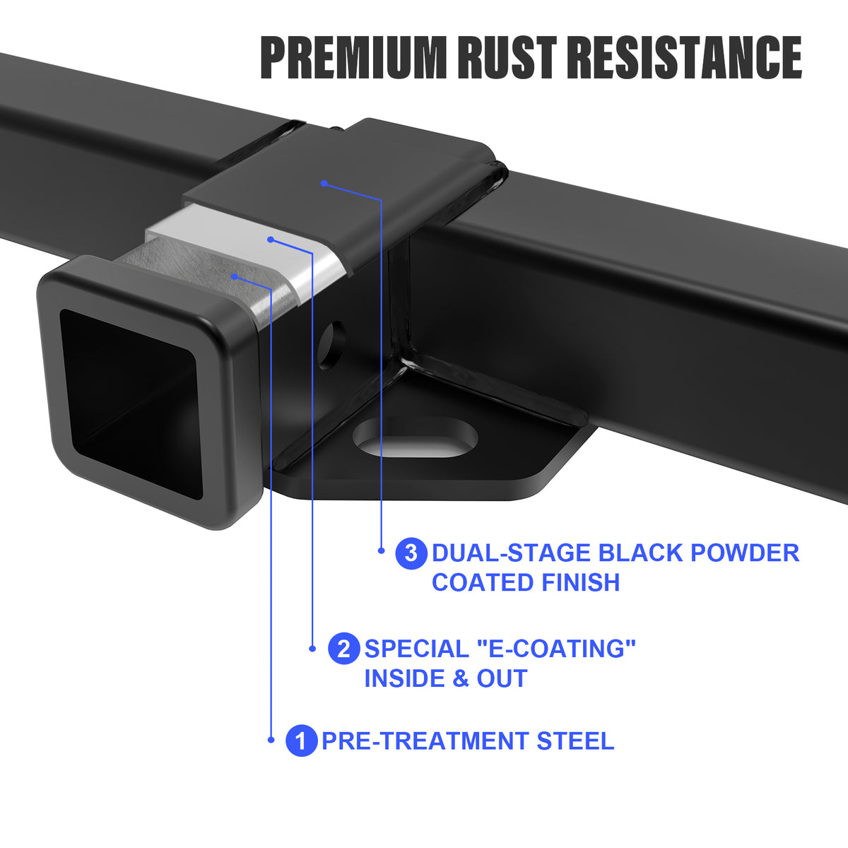 Carbon Steel Rear Hitch Class 3 2004-2010 BMW X3  HT18CEB36