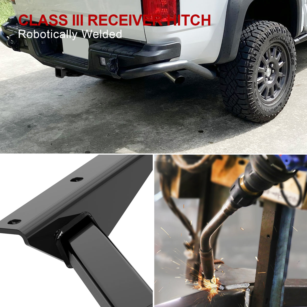 Carbon Steel Rear Hitch Class 3 2004-2012 Chevrolet Colorado/2004-2012 GMC Canyon/2006-2009 Isuzu I-series Pickup HT24CAB65