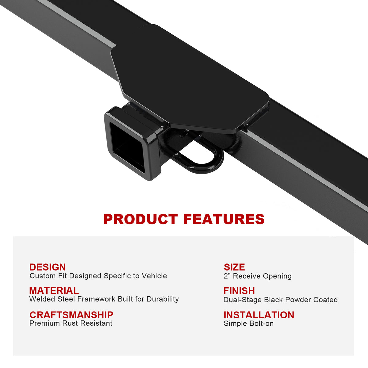 Carbon Steel Rear Hitch Class 3 2003-2011 Honda Element (Excluding SC) HT24CAE31
