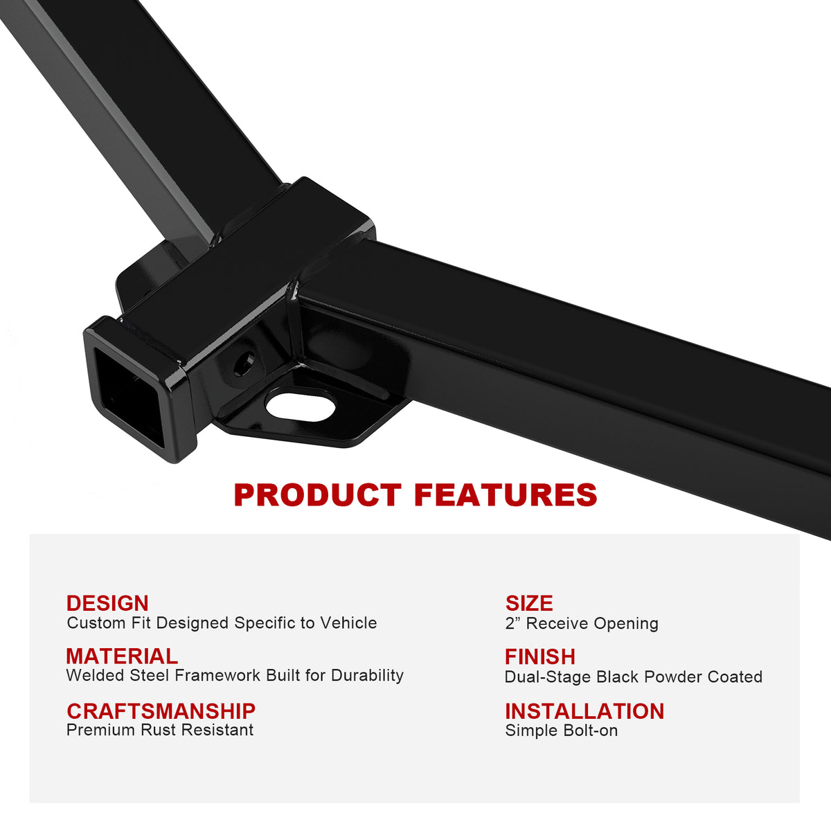 Carbon Steel Rear Hitch Class 3 2002-2005 Ford Explorer 4-Door\2003-2005 Lincoln Aviator\2002-2005 Mercury Mountaineer\Fits Beneath OE 1.25 In. Receiver HT24CAE55
