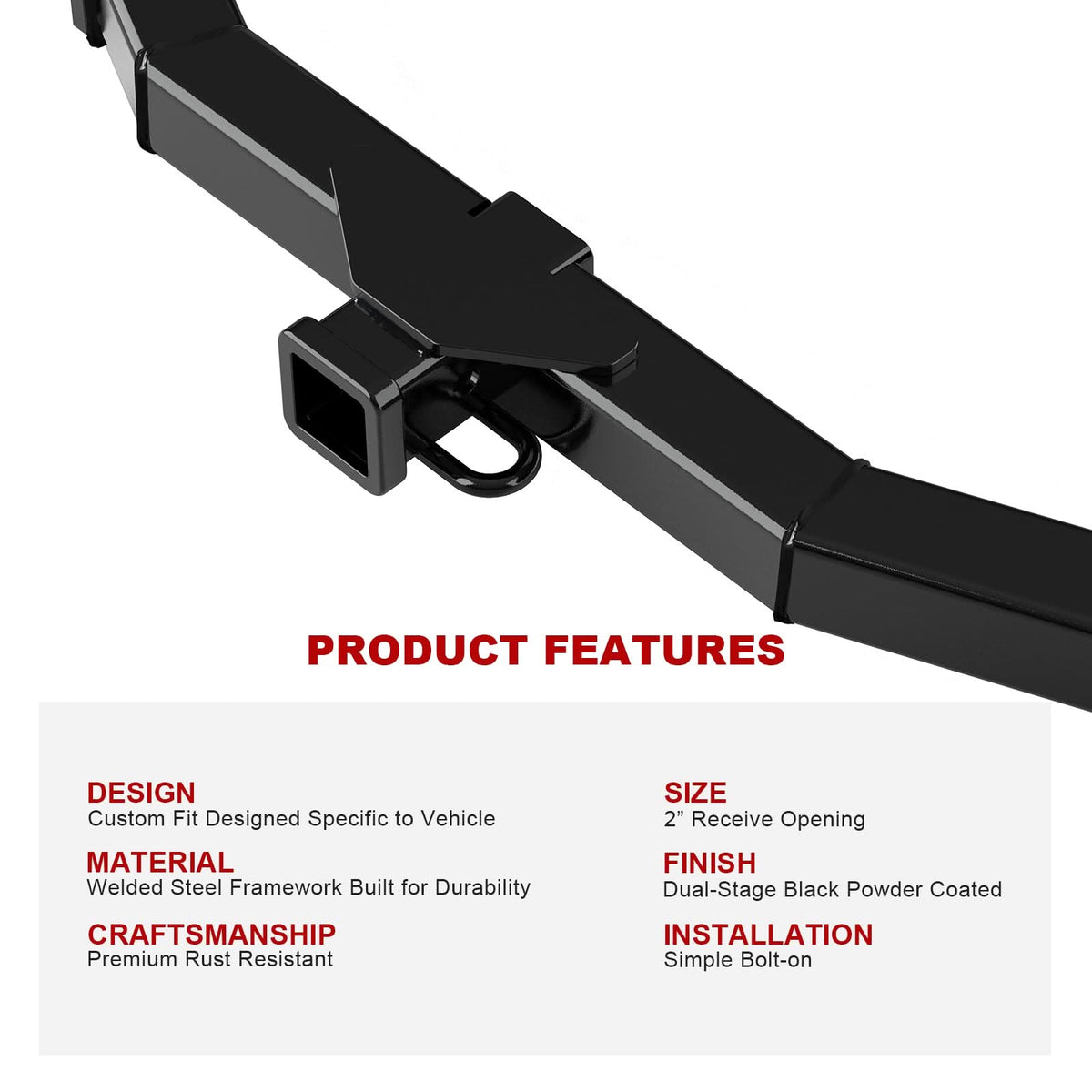 Carbon Steel Rear Hitch Class 3 2010-2013 Ford Transit Connect HT24CAF33