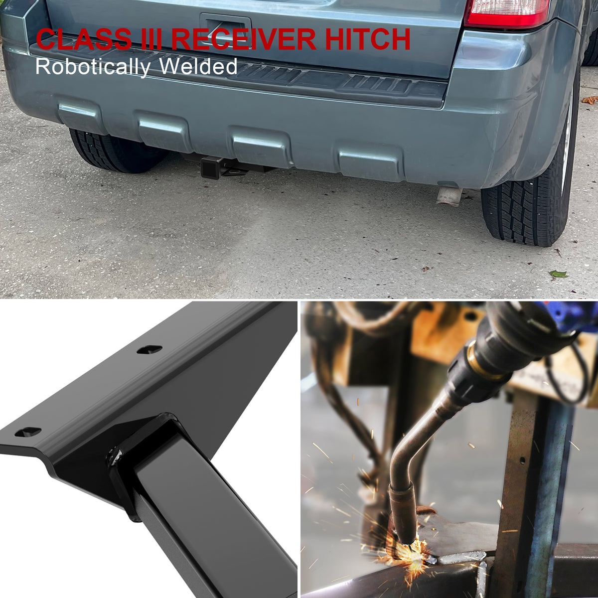 Carbon Steel Rear Hitch Class 3 2005-2011 Mercury Mariner\2005-2006 Mazda Tribute\2008-2011 Mazda Tribute\2005-2012 Ford Escape\Excluding Factory 1.25 in. Receiver HT24CAF55