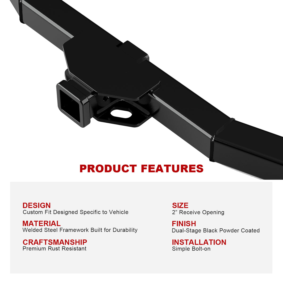 Carbon Steel Rear Hitch Class 3 2007-2014 Toyota FJ Cruiser HT24CCG50
