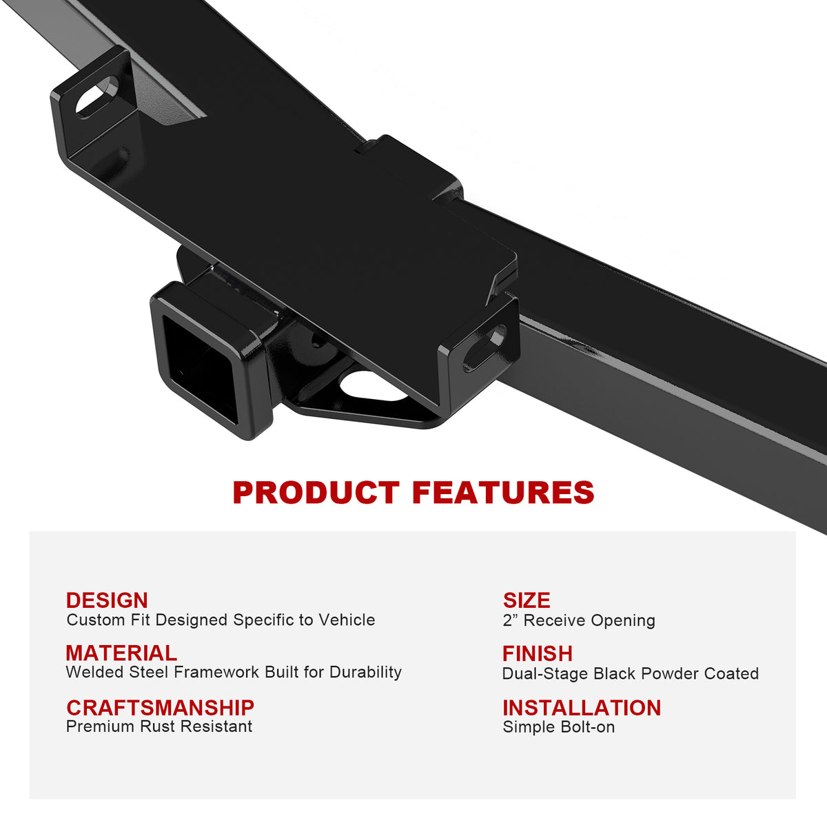 Carbon Steel Rear Hitch Class 3 2006-2008 Ford F-150 (Excl. With Factory Equipped Hitch)\2006-2008 Lincoln Mark LT HT24CEE65