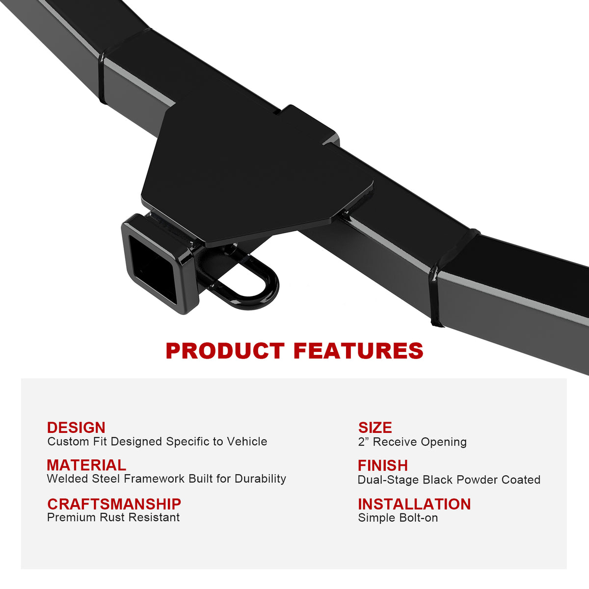 Carbon Steel Rear Hitch Class 3 2007-2015 Mazda CX-9 HT24CGH30