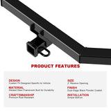 Carbon Steel Rear Hitch Class 3 2014-2015 Jeep Cherokee (Latitude/Limited/Sport/Trailhawk)\ 2016 Jeep Cherokee(Trailhawk/Sport/Overland/Limited/Latitude/75th Anniversary)\ 2017-2018 Jeep Cherokee (Latitude/Limited/Sport/Trailhawk/Overland) HT24CJA72