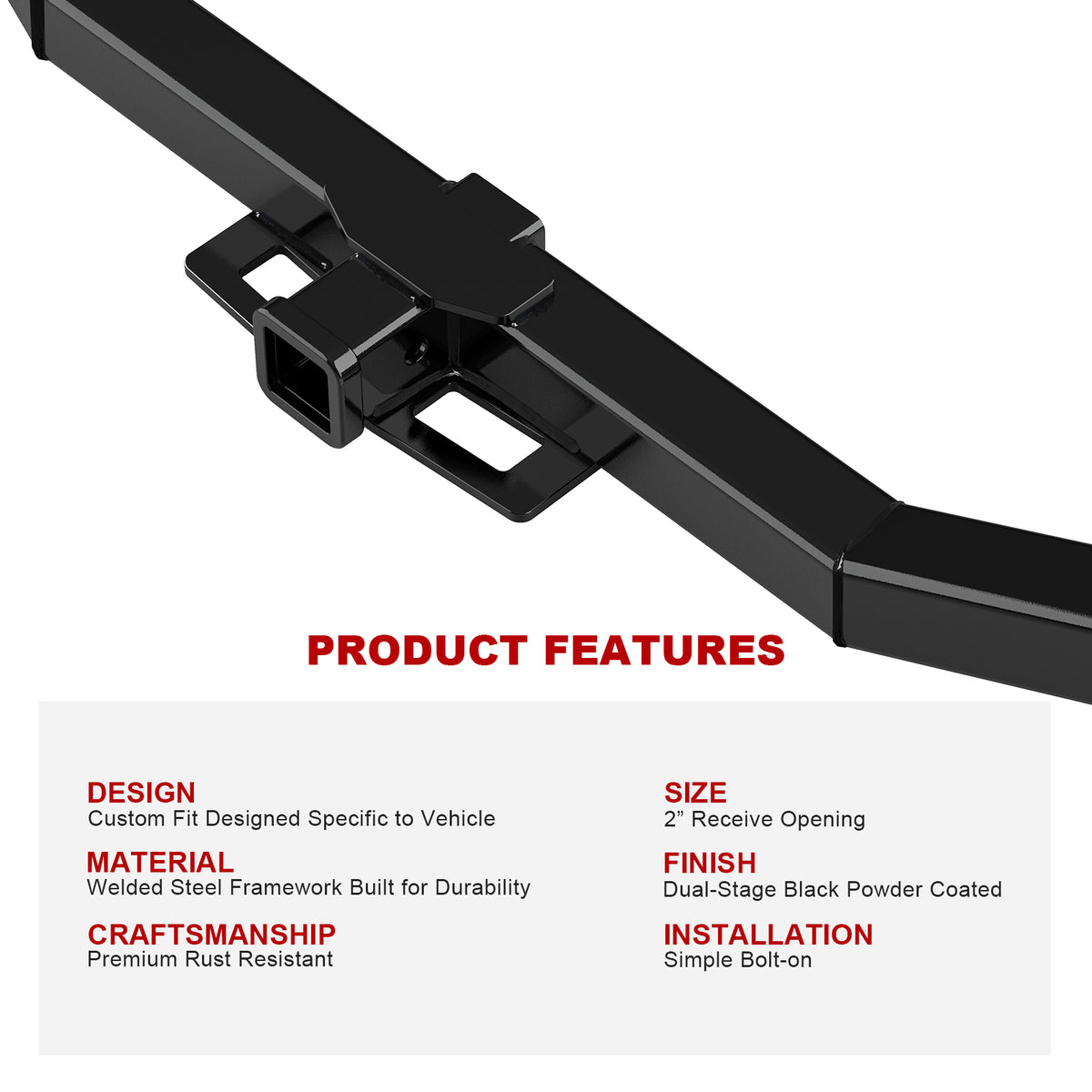 Carbon Steel Rear Hitch Class 3 2014-2019 Toyota Highlander HT24CJB00