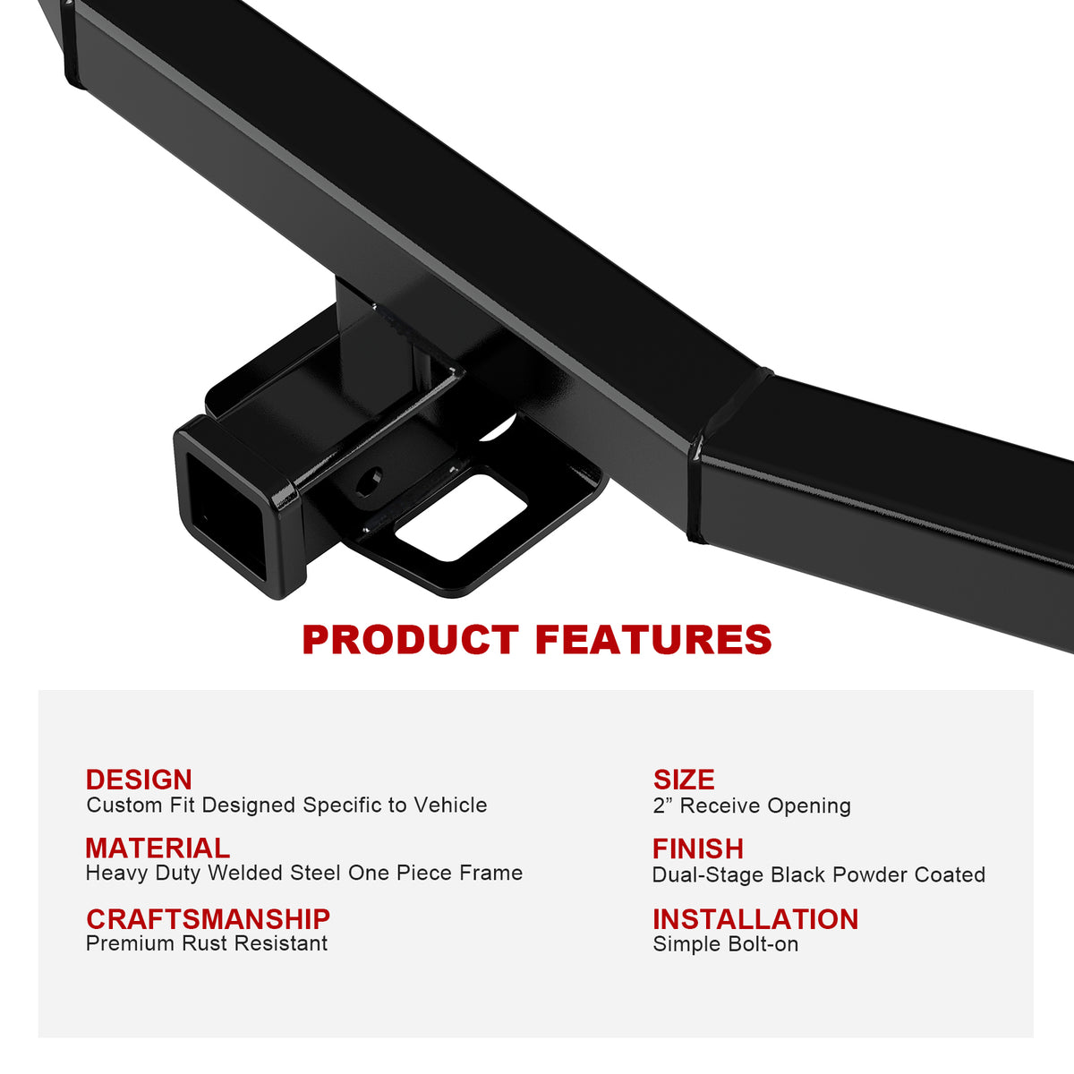 Carbon Steel Rear Hitch Class 3 2018-2024 Volkswagen Tiguan All HT24CJC81