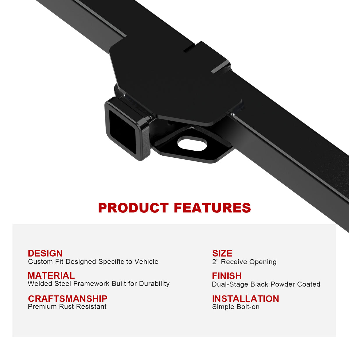 Carbon Steel Rear Hitch Class 3 2021-2026 Toyota Sienna All HT24CJD70