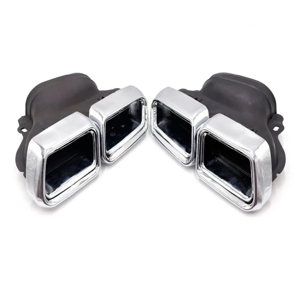 Polished Stainless Steel Exhaust Tip Set – Mercedes-Benz S-Class / Performance Rear Muffler Tips (Pair)