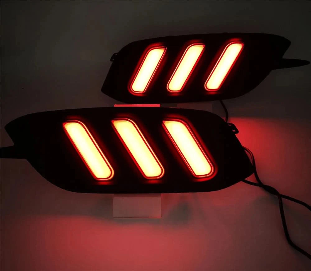 LED Rear Bumper Tail Light Set – For Honda Civic 2016–2018 | DRL, Brake & Turn Signal Reflector Lamps (Left & Right)