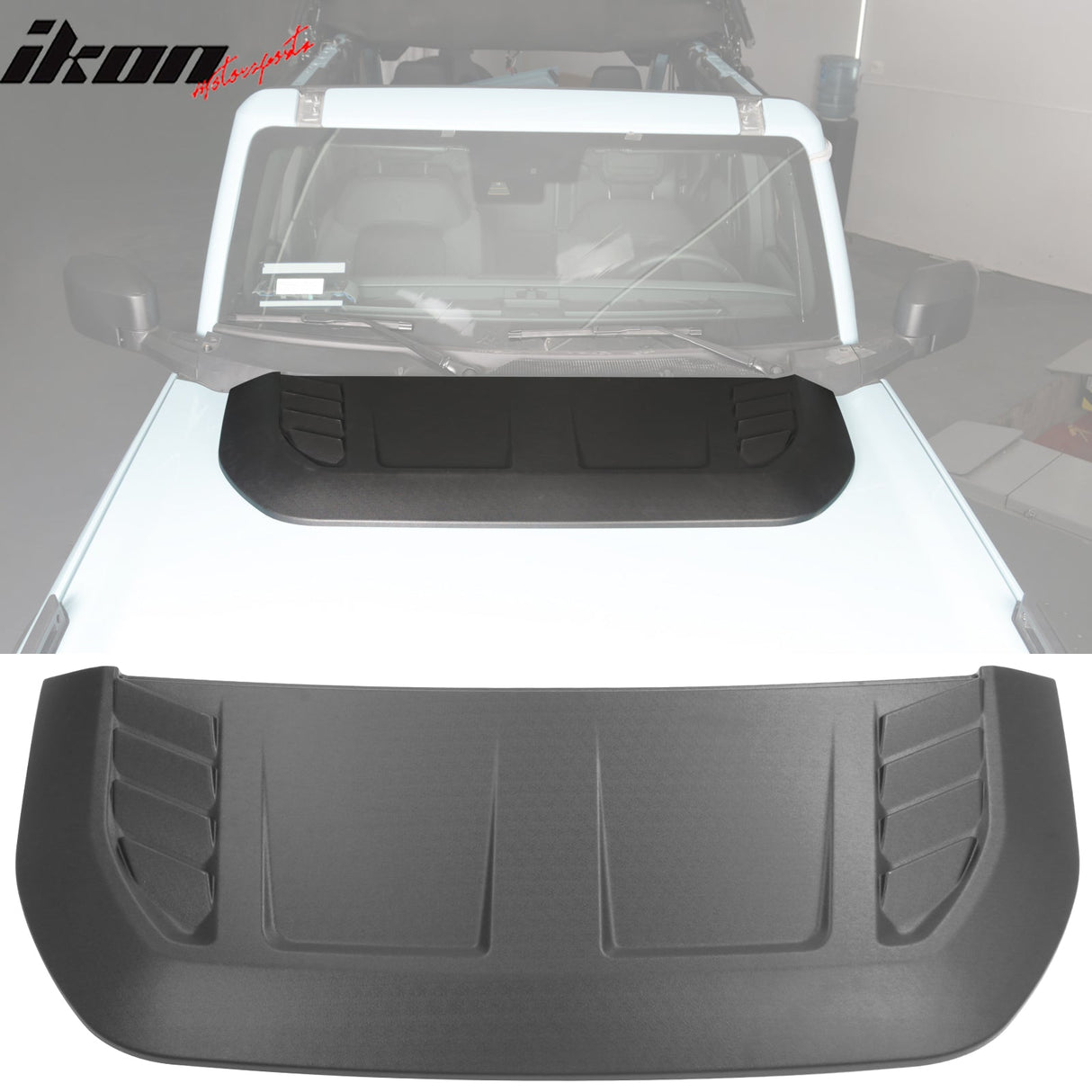2021-2025 Ford Bronco Non-Functional Black Front Hood Bonnet Cover ABS