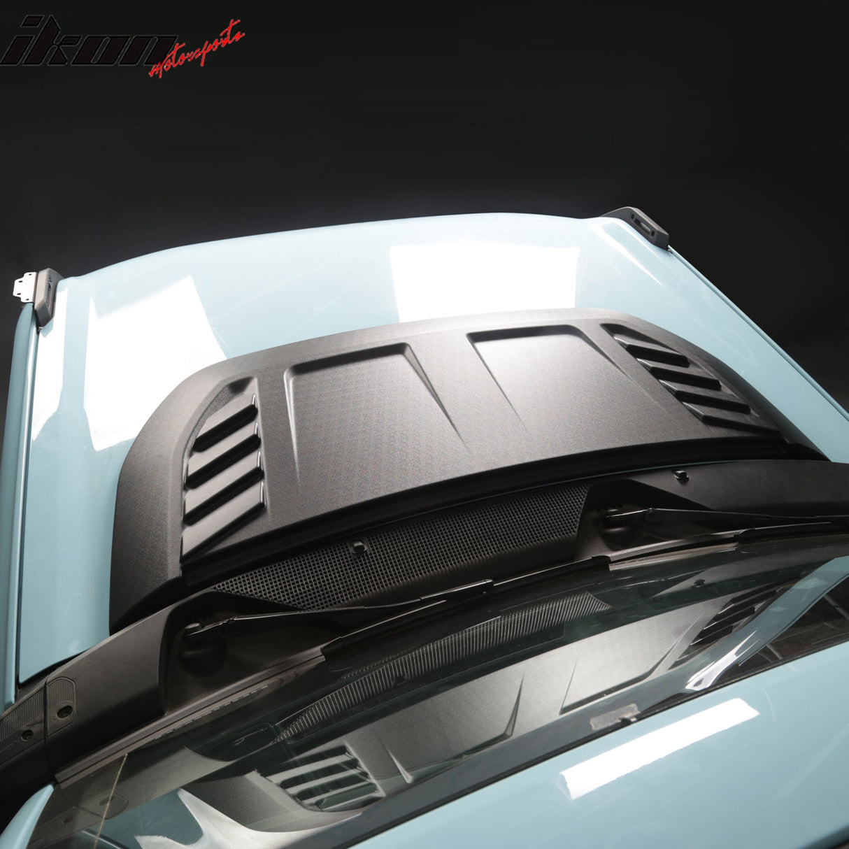 2021-2025 Ford Bronco Non-Functional Black Front Hood Bonnet Cover ABS