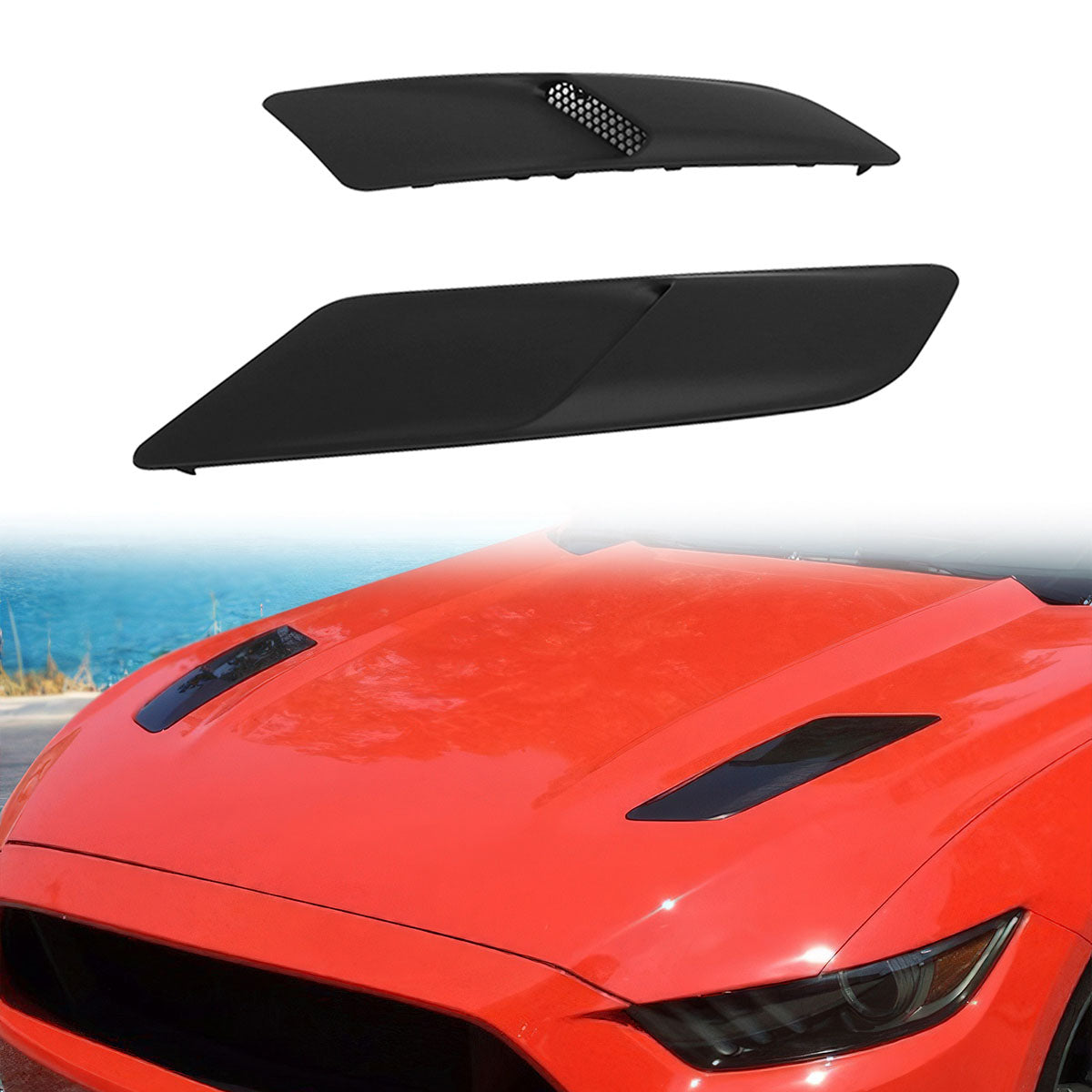 OE Style Black Front Hood Vent for Ford Mustang GT 2015-2017 PP