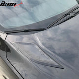 2016-2020 Honda Civic 10th Gen V1 Black Front Hood Scoop Vents ABS 2PC