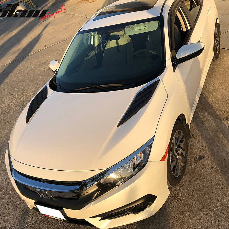 2016-2020 Honda Civic V3 Unpainted Air Flow Hood Vent Scoop ABS