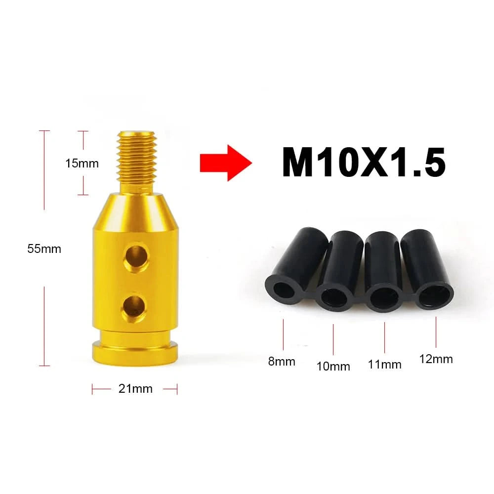 Universal Manual Gear Shift Knob Adapter – Aluminum M10x1.5 & M12x1.25 Thread Conversion Kit