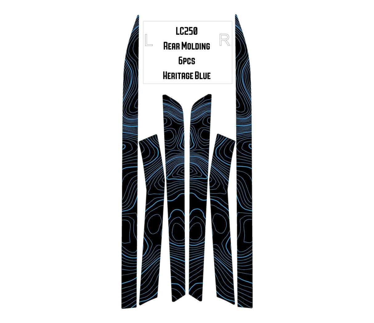 Topographic Rear Trim Overlays (6pcs) - 2024+ Land Cruiser / GX 550