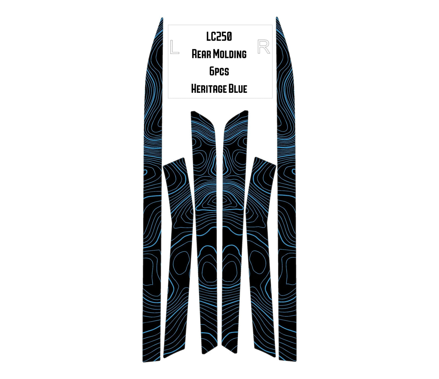 Topographic Rear Trim Overlays (6pcs) - 2024+ Land Cruiser / GX 550