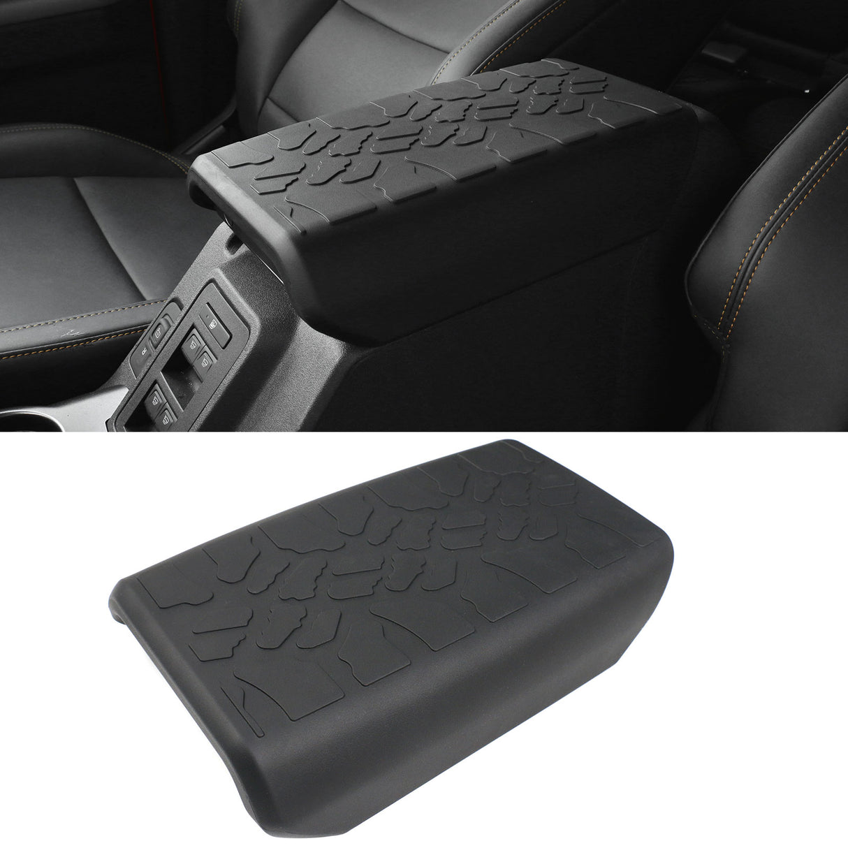 2021-2025 Ford Bronco 2/4 Door Black TPE Center Console Armrest Cover