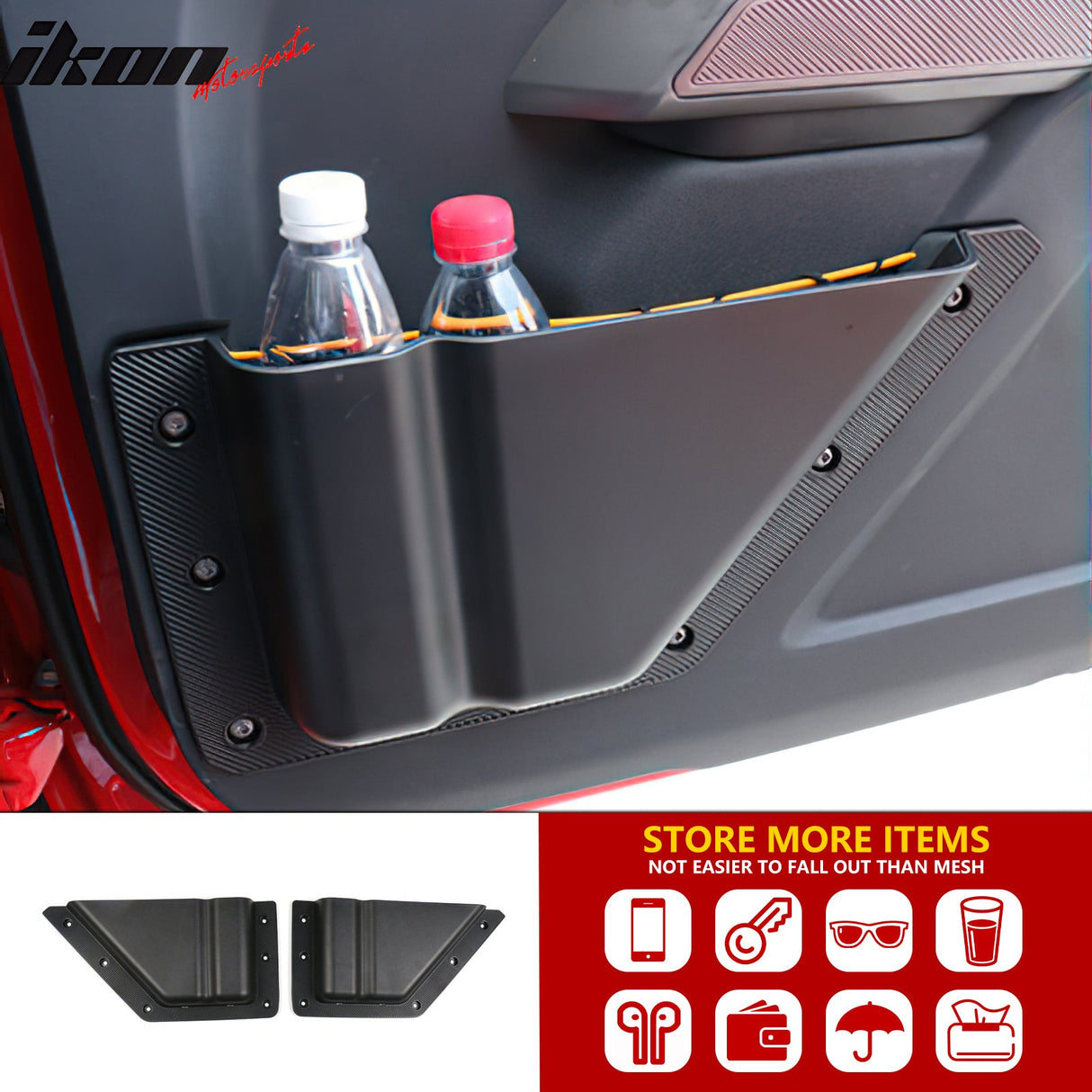 2021-2025 Ford Bronco 2/4 Dr Black Front Door Storage Box TPE+ABS 2PCS