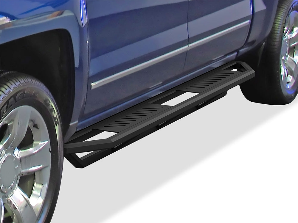 Stainless Steel Both Sides Truck Armor 2007-2018 Chevy/GMC Silverado/Sierra 1500 Crew Cab\ 2007-2019 Chevy/GMC Silverado/Sierra 2500 HD/3500 HD Crew Cab\ Incl. Diesel Models With DEF Tanks\ Not for 2007 Classic Model IA03SJG1B
