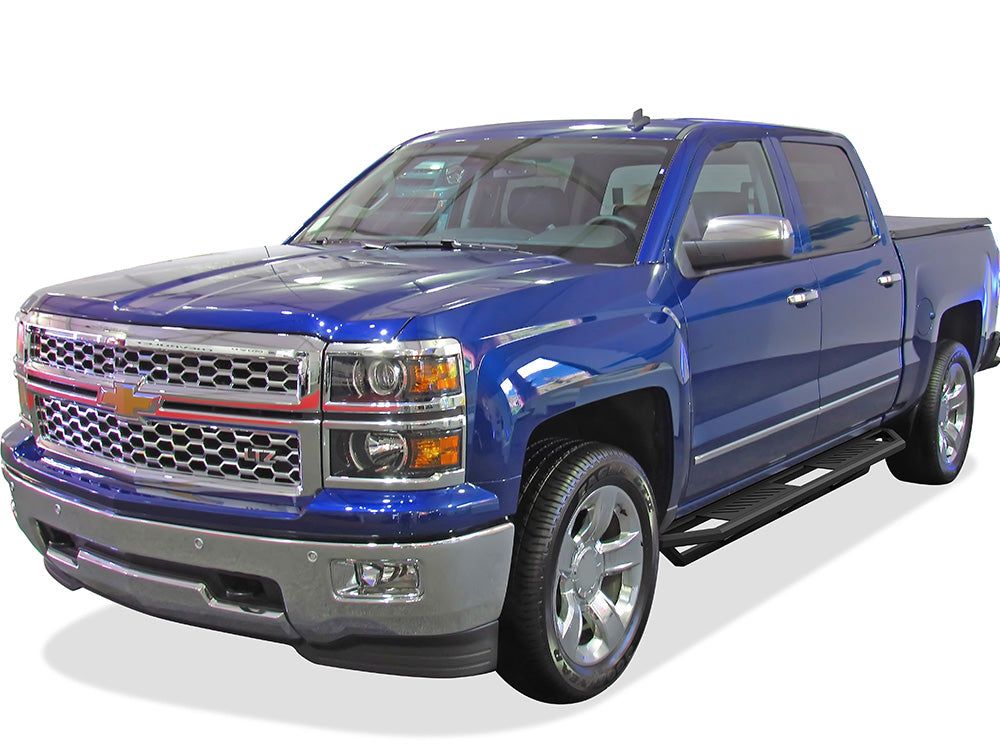 Stainless Steel Both Sides Truck Armor 2007-2018 Chevy/GMC Silverado/Sierra 1500 Crew Cab\ 2007-2019 Chevy/GMC Silverado/Sierra 2500 HD/3500 HD Crew Cab\ Incl. Diesel Models With DEF Tanks\ Not for 2007 Classic Model IA03SJG1B